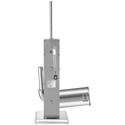 Manuaalinen pystymallinen makkarapursotin viiden litran 304 ruostumaton teräs neljä putkea imukuppialusta kaksi nopeutta