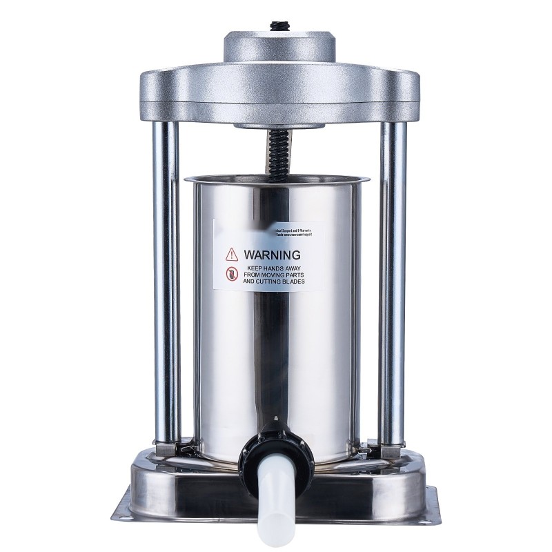 Manuaalinen pystymallinen makkararuisku 2 l elintarvikekelpoinen 304-ruostumaton teräs G-tyypin pöytäkiinnitys 3 täyttöputkea