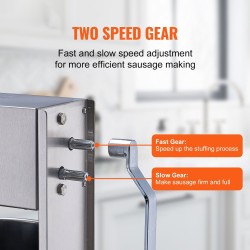 Pystymallinen kaksinopeuksinen makkaran täyttökone 10 L ruostumaton teräs 5 täyttöputkea