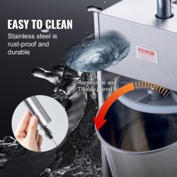 Pystymallinen kaksinopeuksinen makkaran täyttökone 10 L ruostumaton teräs 5 täyttöputkea