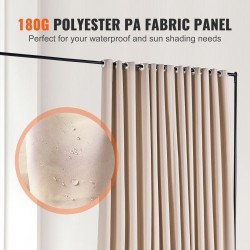 Tilanjakaja sisäkäyttöön 301x30x240,5 cm alumiiniseos ja hiiliteräsrunko polyesterikangas khaki pyörillä