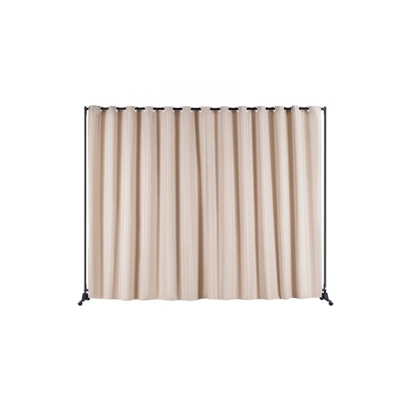 Tilanjakaja sisäkäyttöön 301x30x240,5 cm alumiiniseos ja hiiliteräsrunko polyesterikangas khaki pyörillä