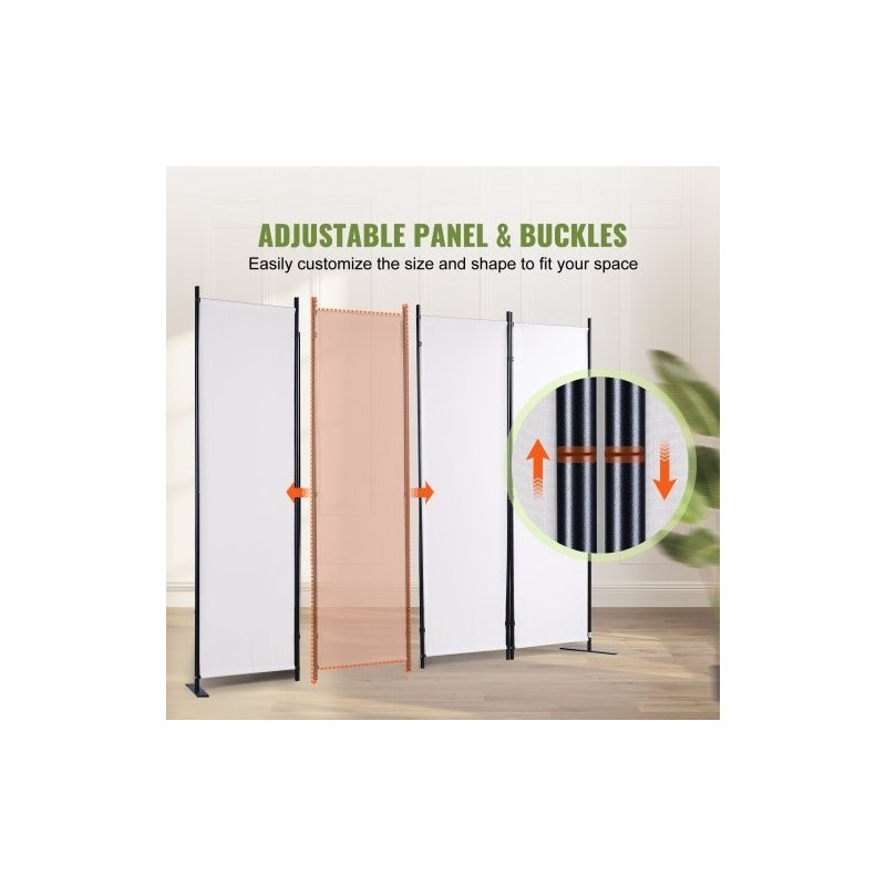 Tilanjakaja 4-paneelinen hiiliteräsrunko 180g polyesterikangas taitettava 224 cm leveä 171 cm korkea