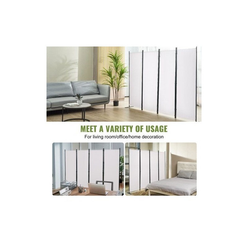 Tilanjakaja 4-paneelinen hiiliteräsrunko 180g polyesterikangas taitettava 224 cm leveä 171 cm korkea