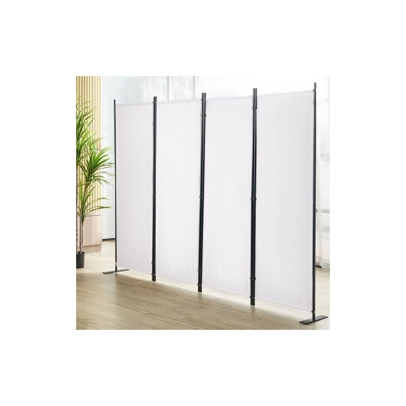 Tilanjakaja 4-paneelinen hiiliteräsrunko 180g polyesterikangas taitettava 224 cm leveä 171 cm korkea