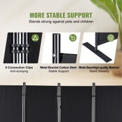 Tilanjakaja 4-paneelinen taitettava hiiliteräsrunko vedenpitävä polyesterikangas 224x30x171 cm sisäkäyttöön