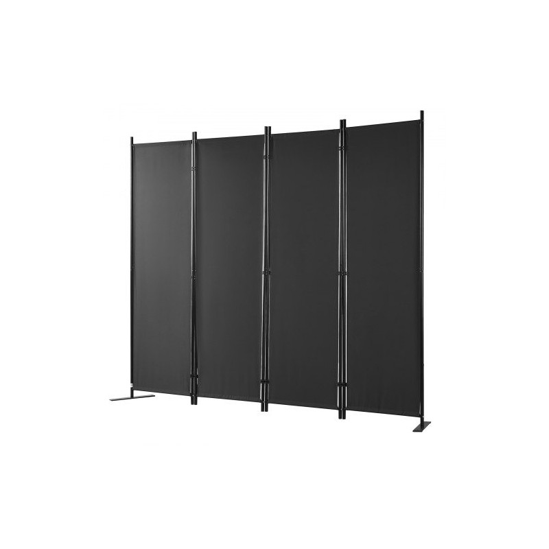Tilanjakaja 4-paneelinen taitettava hiiliteräsrunko vedenpitävä polyesterikangas 224x30x171 cm sisäkäyttöön