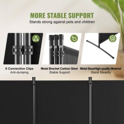 Tilanjakaja kolmipaneelinen taitettava 180g polyesterikangas musta säädettävä korkeus vapaasti seisova