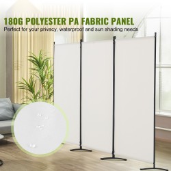 Tilanjakaja 3-paneelinen polyesterikangas säädettävä korkeus taittuva valkoinen