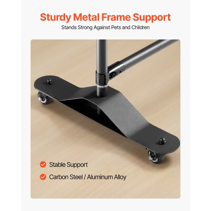 Tilanjakaja metallirunkoinen polyesterikankaalla 308,5×45×245,5 cm pyörillä harmaa