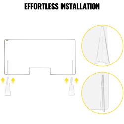 Akryylinen yskänsuoja tiskille 60x120 cm 5 mm asiointi-ikkunalla 2 jalustaa