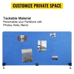 Pöytäsermi kolmiosainen polyesterikuituinen laivastonsininen puristimilla kiinnitettävä 152x61 ja 61x61 cm