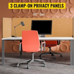 Pöytäsermi kolmiosainen ääntä vaimentava polyesterikuitu 152x61 ja 61x61 cm keltainen