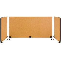 Pöytäsermi kolmiosainen ääntä vaimentava polyesterikuitu 152x61 ja 61x61 cm keltainen