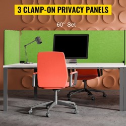 Pöytäseinäke polyesterikuituinen 3 paneelia 152x61 ja 61x61 cm vihreä