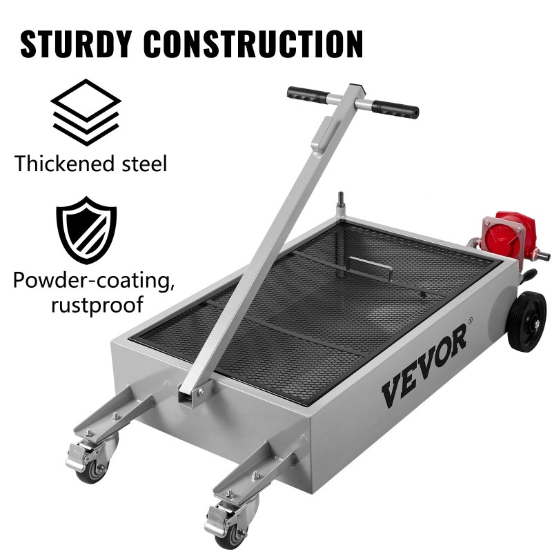 Matalarunkoinen öljynkeräysastia 57 litraa teräs käsipumpulla pyörillä