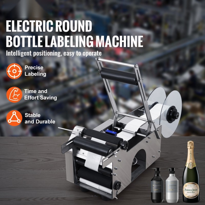 Puoliautomaattinen pulloetiketöintikone ruostumattomasta teräksestä sähköllä 20–50 etikettiä minuutissa 20–120 mm valokenno