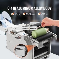 Puoliautomaattinen sähkökäyttöinen etiketöintikone alumiinirunkoinen pyöreille pulloille 2–12 senttimetriä 20–50 etikettiä
