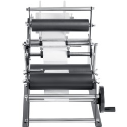 Manuaalinen pyöreiden pullojen etiketöintikone ruostumatonta terästä säädettävä pullonkoko 20 120 mm