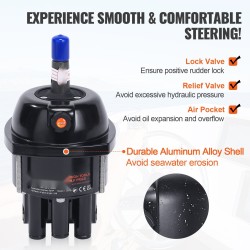 Hydraulinen perämoottorin ohjausjärjestelmä enintään 90 hv alumiiniseoksinen ohjauspumppu 731,5 cm letkusarja