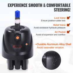 Hydraulinen perämoottorin ohjaussarja enintään 300HP yksimoottorisille veneille alumiiniakselilla 792 cm letkuilla