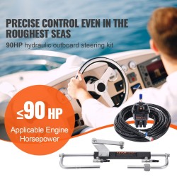 Hydraulinen perämoottorin ohjaussarja ohjauspumpulla kaksisuuntaisella lukitussylinterillä 6 m letkuilla 90HP