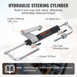 Hydraulinen perämoottorin ohjaussarja ohjauspumpulla kaksisuuntaisella lukitussylinterillä 6 m letkuilla 90HP