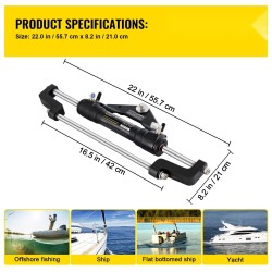 Hydraulinen etukiinnitteinen perämoottorin ohjaussylinteri alumiiniseos soveltuu enintään 300HP