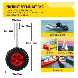 Peräpeiliin asennettava veneen kuljetuspyöräsarja 12 tuuman ilmakumirenkailla alumiiniseosvarret 4 pikalukitustappia 272 kg