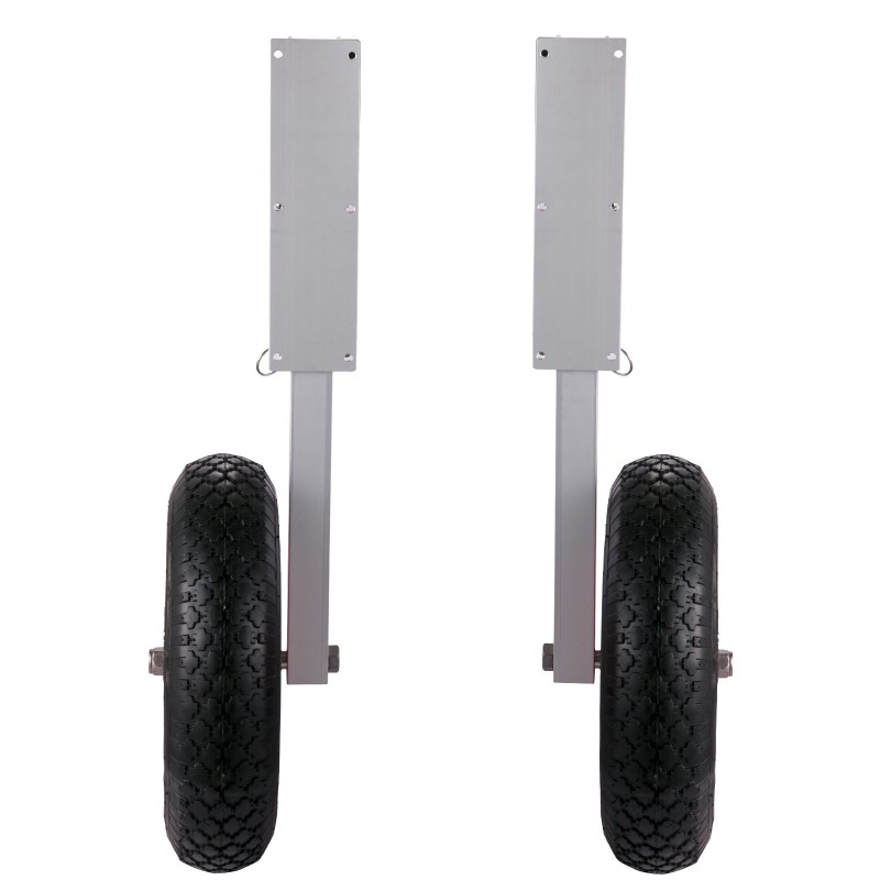 Veneen kuljetuspyöräsarja peräpeiliin alumiinivarret 15 tuuman kumipyörillä 136 kg kantavuudella 4 pikakiinnitystappia