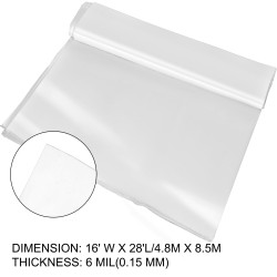 Kasvihuonekalvo polyeteenistä 4,8 x 8,5 m 6 mil läpinäkyvä säänkestävä