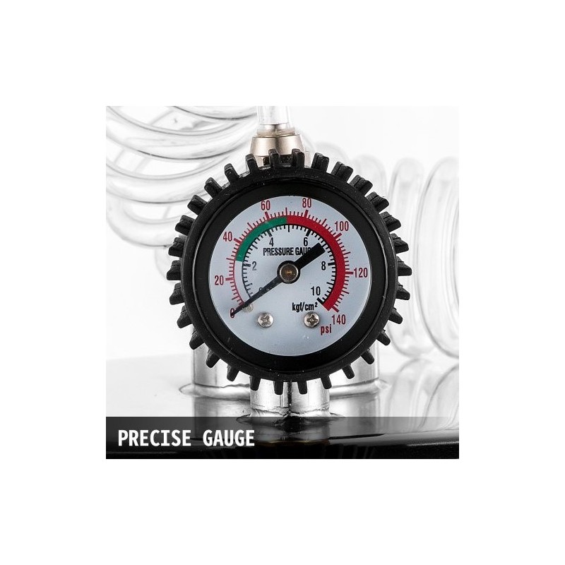 Paineilmainen jarrujen ja kytkimen ilmaussarja viiden litran säiliöllä manometrilla