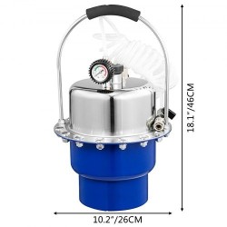 Paineilmainen jarrujen ja kytkimen ilmaussarja viiden litran säiliöllä manometrilla