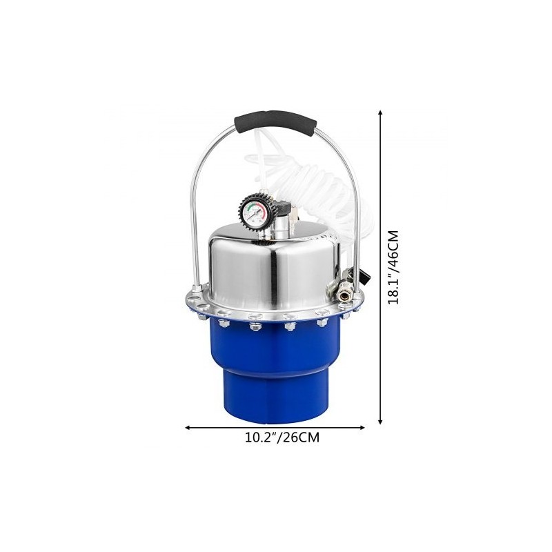Paineilmainen jarrujen ja kytkimen ilmaussarja viiden litran säiliöllä manometrilla
