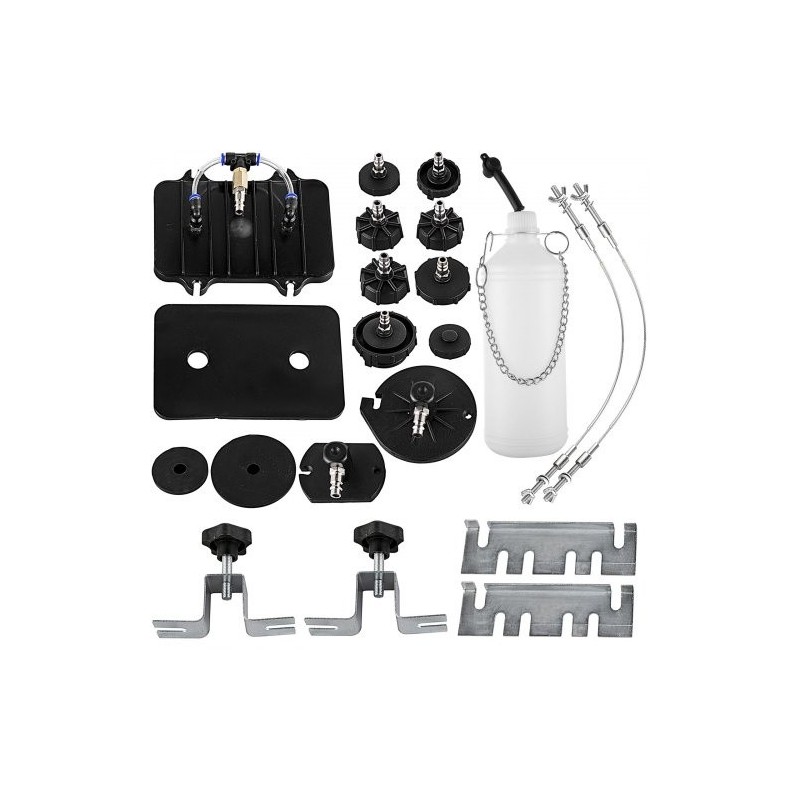 Paineilmainen jarrujen ja kytkimen ilmaussarja viiden litran säiliöllä manometrilla