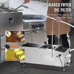 Siirrettävä friteerausöljyn suodatusjärjestelmä 55 litran 10 litraa minuutissa 304 ruostumaton teräs