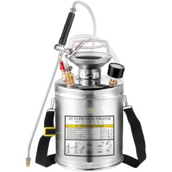 Käsipumppuruiskutin ruostumattomasta teräksestä neljän litran kotitalous ja puutarhakäyttöön säädettävällä suuttimella