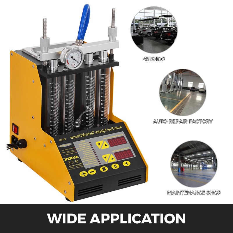 Polttoainesuuttimen puhdistus ja testauslaite autoihin 2000 ml säiliöllä 4-sylinterisille ultraäänipuhdistus