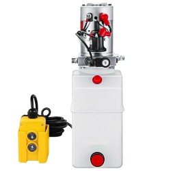 Yksitoiminen 12 voltin hydraulinen tehopakkaus 6 litran muovisäiliöllä ajoneuvonostoon