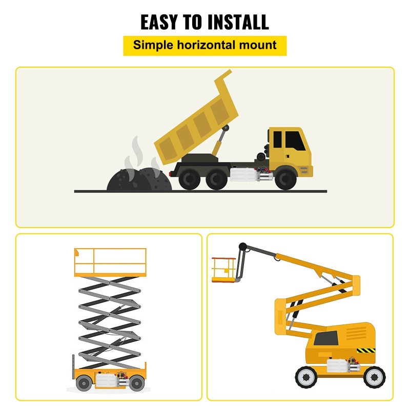 Yksitoiminen 12 voltin hydraulinen tehopakkaus 6 litran muovisäiliöllä ajoneuvonostoon