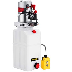 Yksitoiminen 12 voltin hydraulinen tehopakkaus 6 litran muovisäiliöllä ajoneuvonostoon