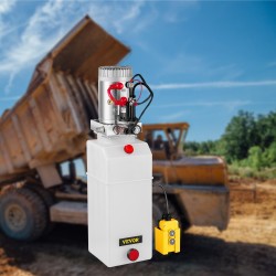 Yksitoiminen hydraulinen tehoyksikkö 12 voltin moottori 8 l läpikuultava muovisäiliö