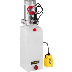 Yksitoiminen hydraulinen tehoyksikkö 12 voltin moottori 8 l läpikuultava muovisäiliö