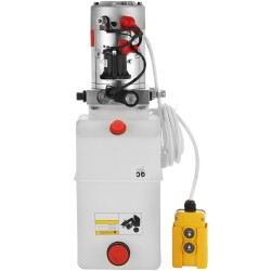 Yksitoiminen hydraulipumppu kahdentoista voltin seitsemän litran läpikuultavalla muovisäiliöllä