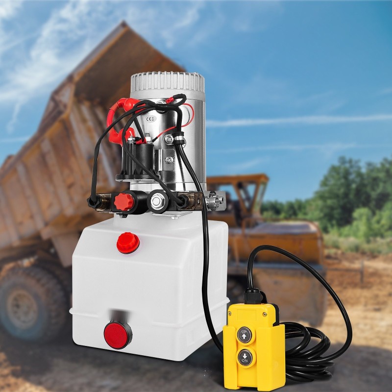 Hydraulipumppu kaksitoiminen 3 l muovisäiliö 12 V 1,6 kW