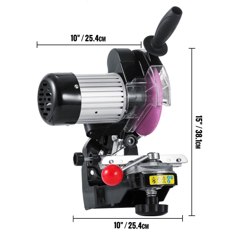 Sähköinen ketjusahan terän teroitin työpöydälle alumiinirunkoinen 230V 13,97 cm hiomalaikalla