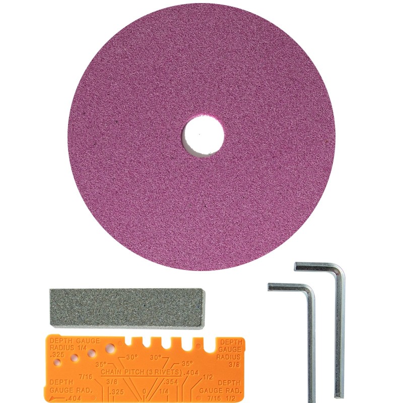 Sähköinen ketjusahan terän teroitin työpöydälle alumiinirunkoinen 230V 13,97 cm hiomalaikalla