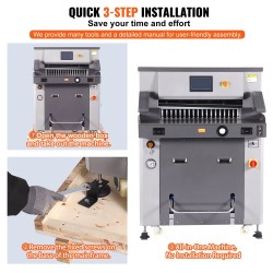 Sähkökäyttöinen hydraulinen paperileikkuri 660,4 mm leikkuuleveys 80 mm leikkuupaksuus 7 tuuman näyttö