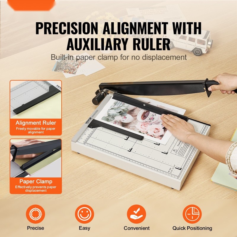 Giljotiinileikkuri 38,1 senttimetriä 16 arkkia terästerä metallirunko kotiin toimistoon