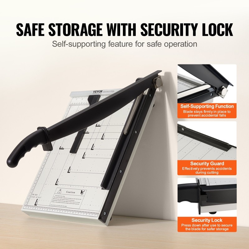 Giljotiinileikkuri 38,1 senttimetriä 16 arkkia terästerä metallirunko kotiin toimistoon